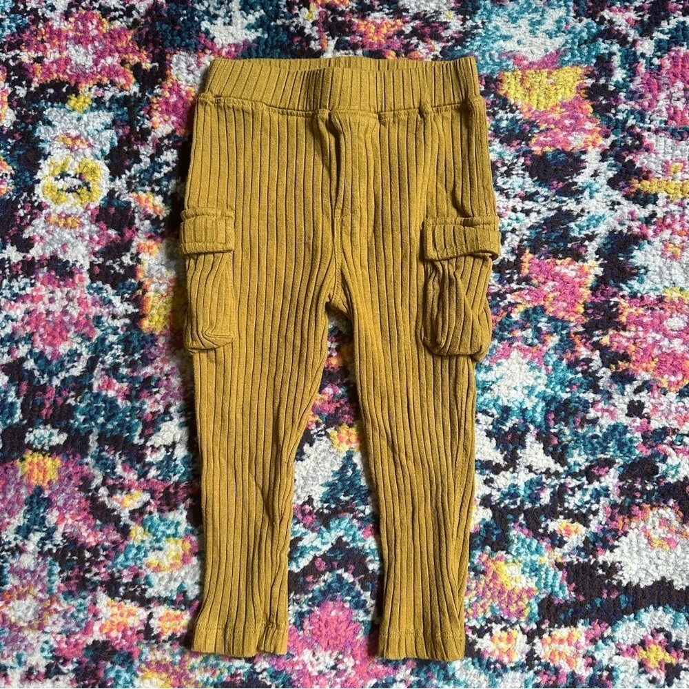 Kate Quinn Organic Cotton Ribbed Cargo Pocket Leggings 18-24 Months